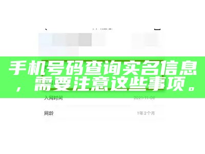 手机号码查询实名信息，需要注意这些事项。